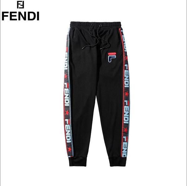 

2019 весной и осенью streetwear противотуманных штаны стороны молния color matching брюки мужского fnedi конструктора mens joggers fear of g, Black