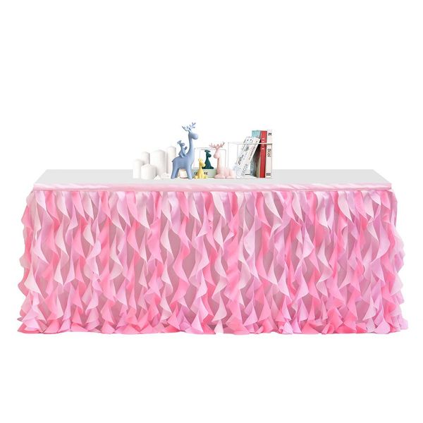 

tpfocus colour mixture rag table skirt for party decoration