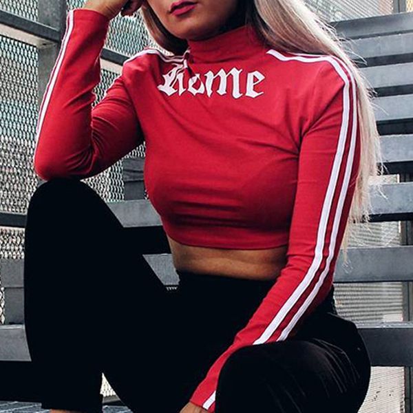 

womens hoodies woman clothes women turtleneck red romeo letter printed long sleeve autumn tumblr punk cropped sweatshirt hoodies, Black