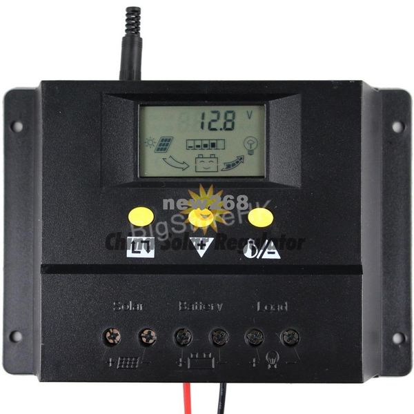 Freeshipping 80A Solarladeregler 12V 24V 1000W 2000W Solarpanel LCD-Bildschirmanzeige PWM-Aufladung für netzunabhängige PV-Controller Solar