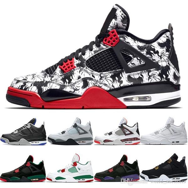 

wholesale 4 og bred for 2019 men basketball shoes 4s cool grey pale citron royalty mens trainer athletic sports outdoors sneaker size 41-47