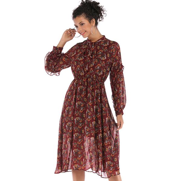 

womens designer floral loose chiffon base skirt dress2i83, Black;gray