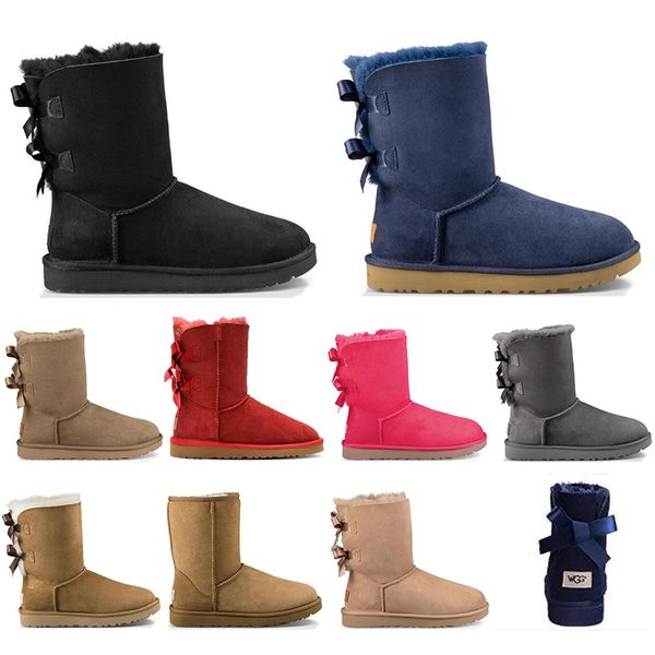 

with socks australia boots for women classic ankle short bow fur boot snow winter triple black chestnut navy blue women shoes