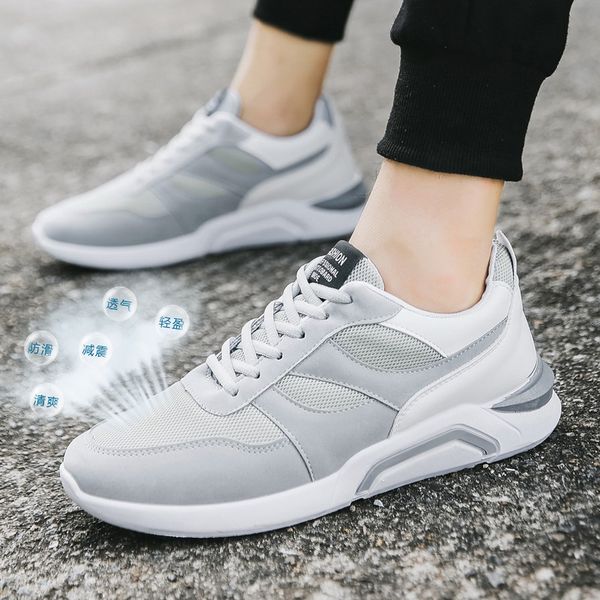 

2019 spring and autumn fashion men's mesh shoes summer breathable shoes men's black bottom lightweight casual