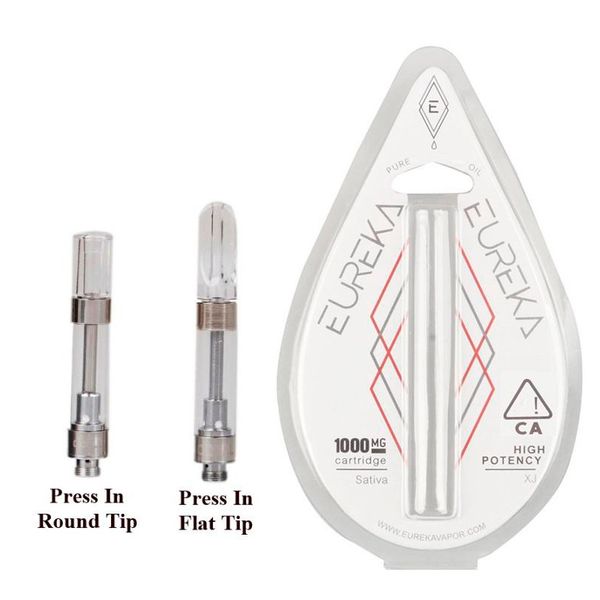 

New Eureka Clear Carts G5 Screw Vape Cartridges0.8ml 1.0ml 1Gram Tank 510 Ceramic Coil Thick Oil Atomizer Vaporizer 10 Flavor