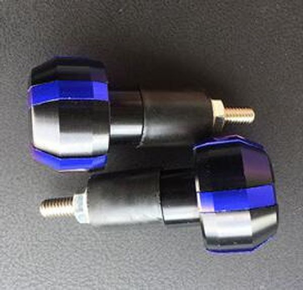 

pair 17mm motorcycle aluminum balance handlebar hand grip end plug cap slider blue