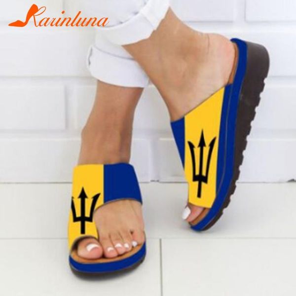 

karin 2020 big size 43 slip on summer slippers woman shoes platform comfortable outside shoes lady slippers female, Black