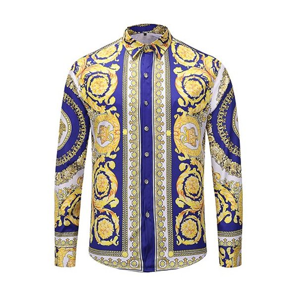 

men's spring and autumn designer brand floral 3d printing brand designer stand collar long sleeve designer t-shirt ultra thin stand col, White;black