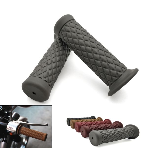 

universal 7/8'' vintage rubber motorcycle grip parts for cafe racer moto handlebar for cbr 600 f 650f 900 rr 250 r 500r