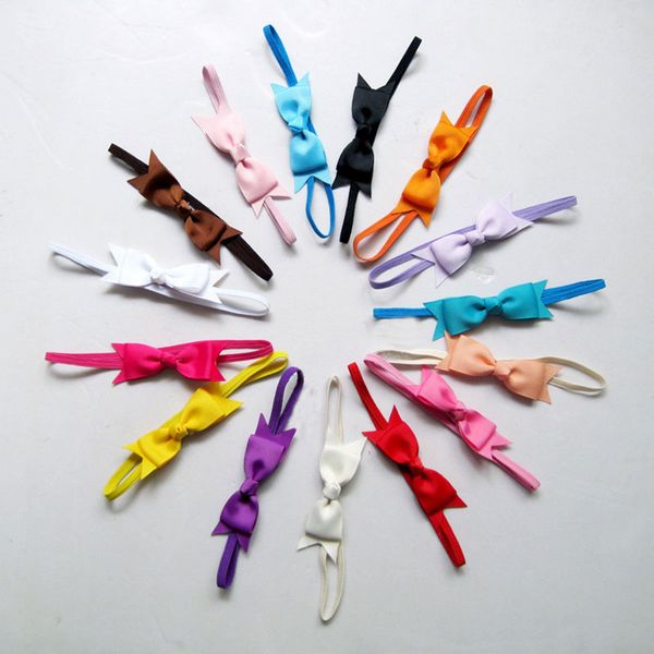 

baby girls headbands elastic bow headband children kids hair accessories kids bowknot hairbands headwear ing, Slivery;white