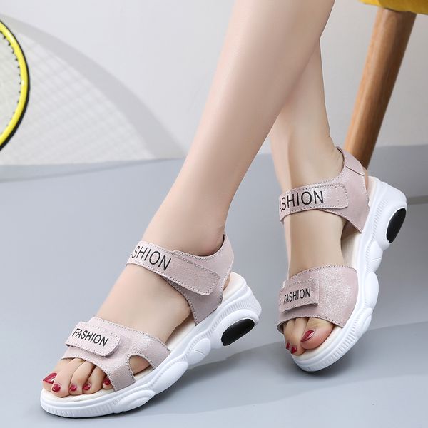 

microfiber reflective women sandals summer sneakers sports sandals women shinny ladies female beach flip flops, Black