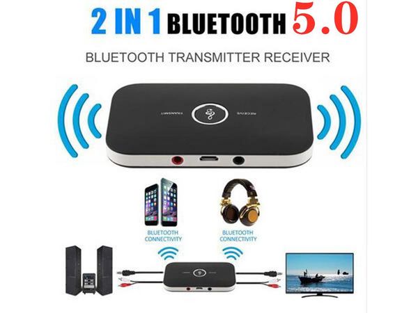 

Bluetooth 5.0 передатчик приемник беспроводной аудио адаптер с 3,5-мм Aux RCA кабель для TV Hom