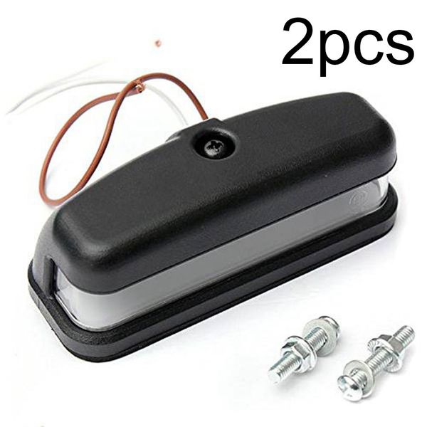 

2pcs number trailer truck double side brightness safety warning black universal 6 leds low power waterproof license plate lights