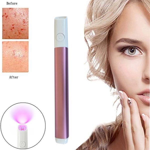 

new fashion acne pen clearing red & blue light therapy acne spot treatment restoration pretty acne repair pen beauty instrument, Black