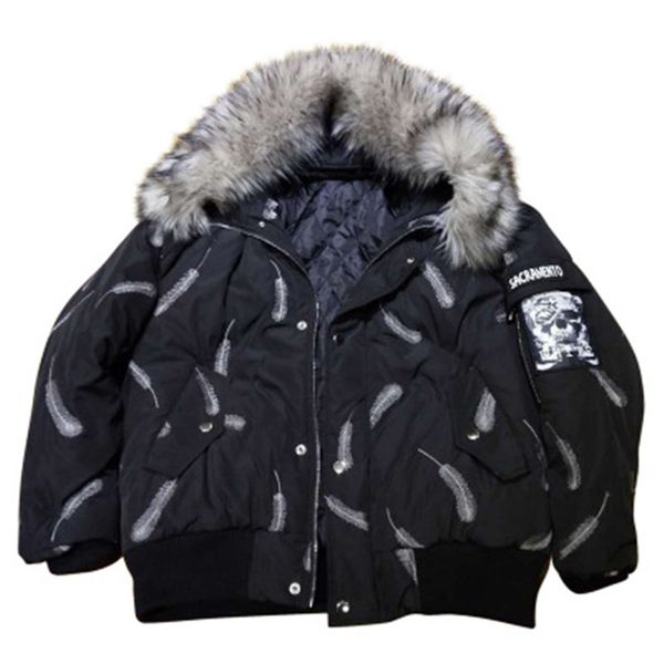 

2019 fashion hooded winter coat men thick warm mens winter fur jacket father's gift parka high street, Tan;black