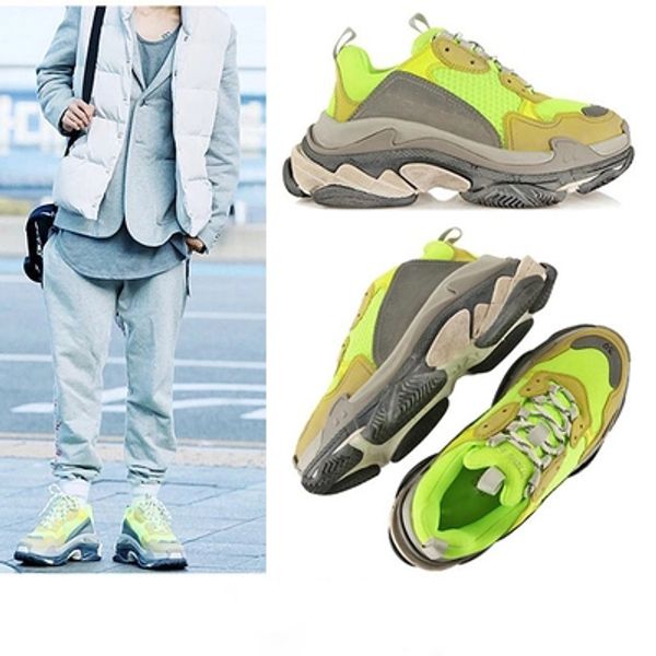 

2018 Новое прибытие представляет желтый тройной S BL кроссовки мода спец тренеры жен