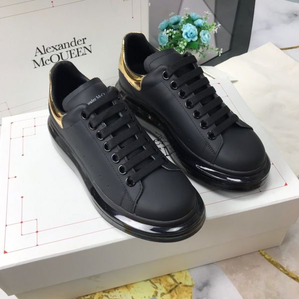 

selling fashion platform men and women's shoes wild vintage luxury air cushion white shoes women's shoes leather casual sports sho, Black