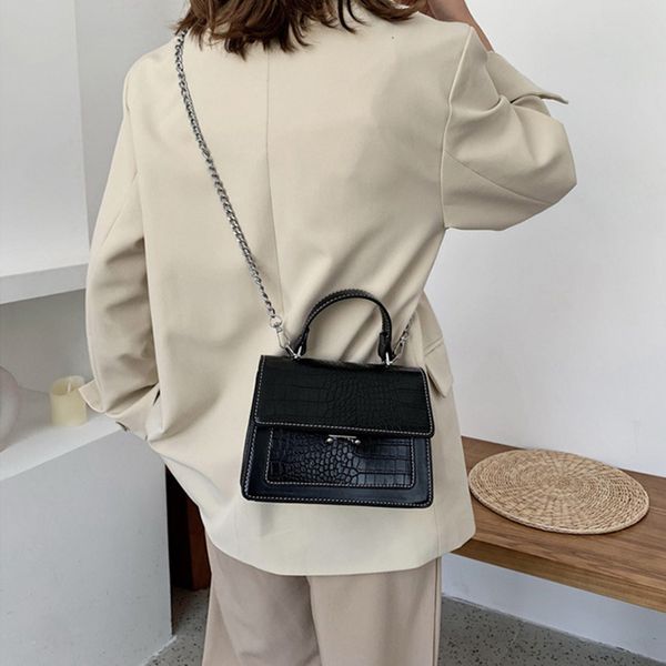 

fashion soft pu leather women's handbags crocodile pattern tote bags women casual flap crossbody bags 2020 buckle shoulder bag