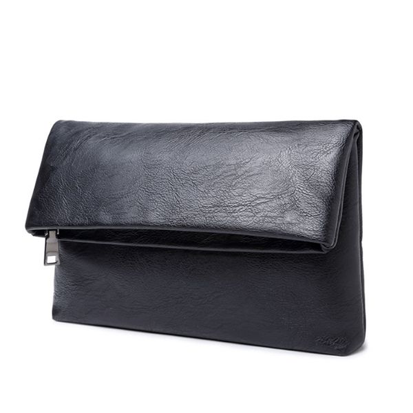 

men's genuine leather clutch business folding bag hand caught handbag business black organizer wallet