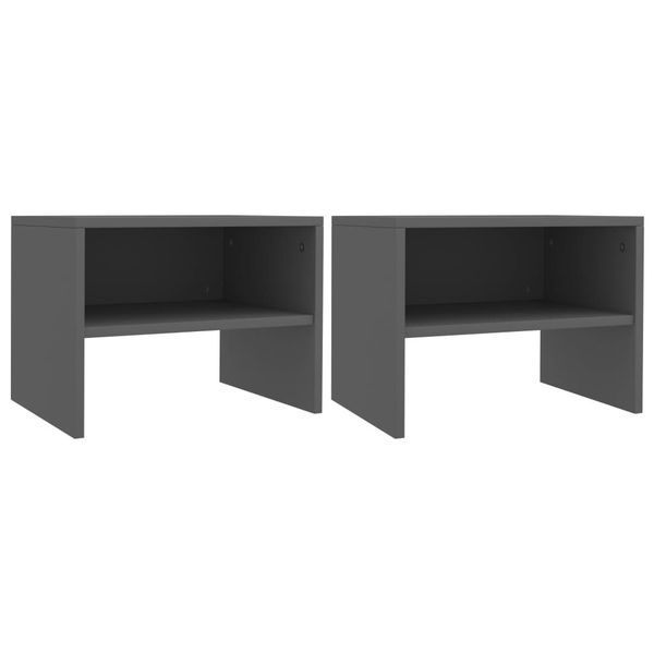 

bedside tables 2 pcs. gray 40 x 30 x 30 cm chipboard dining room furniture