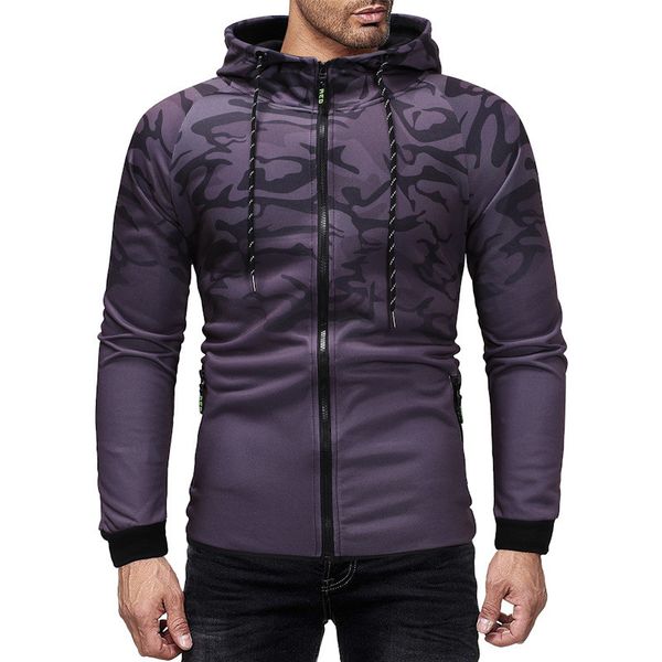 

3d digital print mens designer hoodies fashion gradient panelled mens zipper hoodies casual panelled males clothing, Black