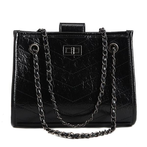 

fashion pu leather handbags new wild chain women's shoulder bags casual solid crossbody bags for women female totes
