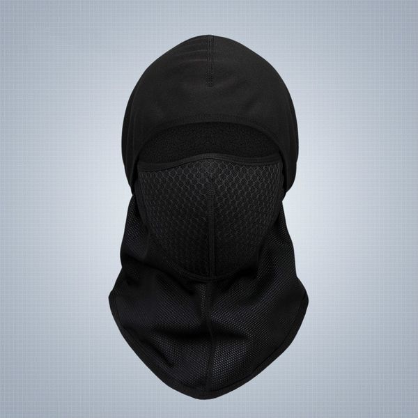 

winter outdoor cycling face mask ski cap bike face thermal polyester scarf half mask snowboard shield hat bicycle headwear, Black