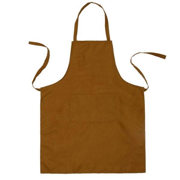 

60x70cm 2 pockets pure color neck strap bib apron waterproof restaurant and home kitchen apron
