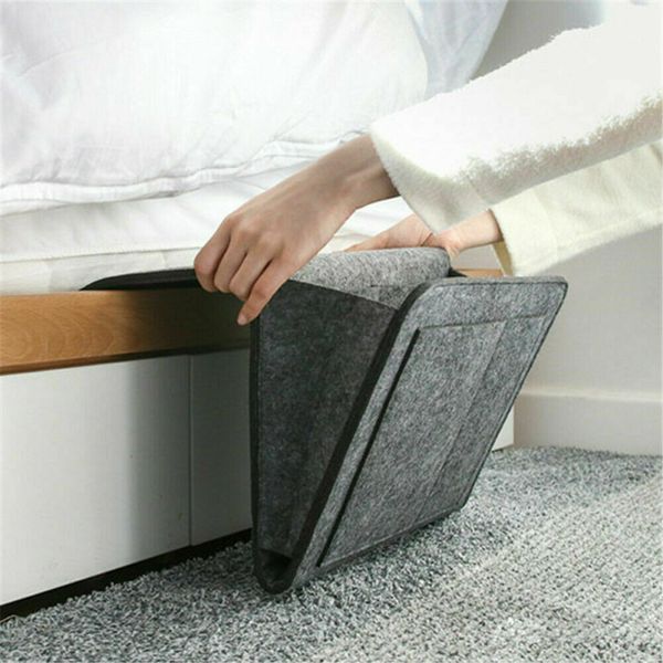 

new christmas grey bed storage pockets felt bedside hanging storage organizer holder for bed table sofa