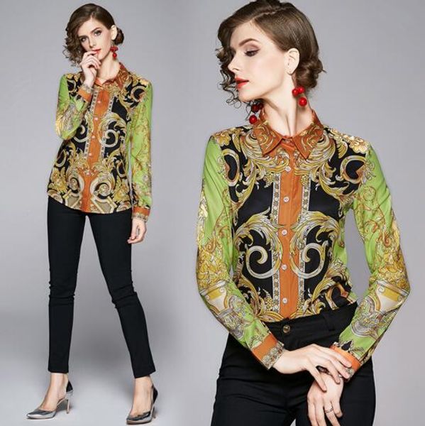 

autumn and winter's new long sleeve shirt with slim waist and printed lapel, White