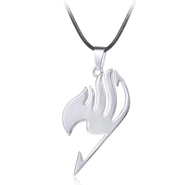 

2020 fairy tail logo metal necklace cosplay jewelry anime figure pendant accessories fairytail gift, Silver