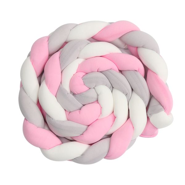 

baby bed bumper 2m height width long knotted braided newborn cot crib fencing pad protect knot bedding infant decor
