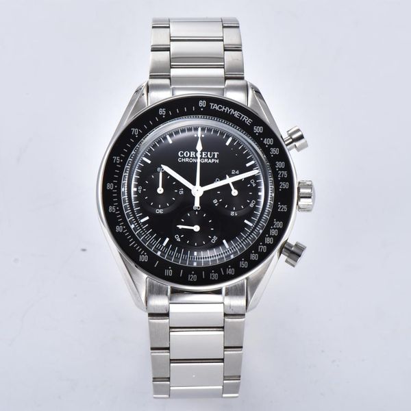 

мужские часы спорт 24 часа многофункциональные часы топ полный стальной полный хронограф кварцевые часы мужчины relogio masculino, Slivery;brown