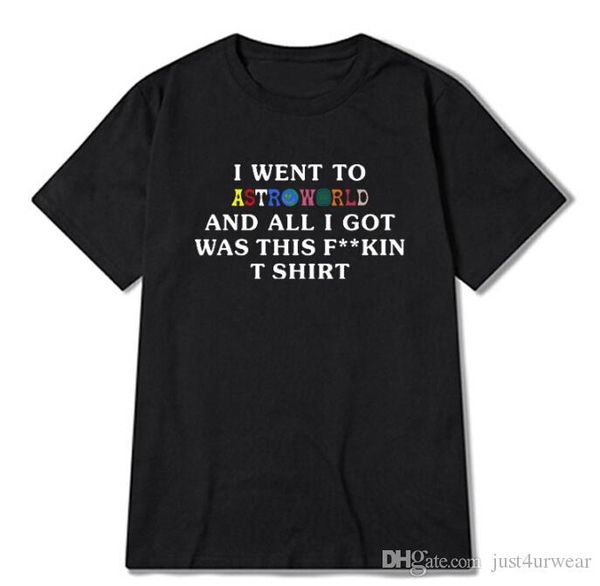 

astroworld rapper travis scott male design t-shirt high street letter print tees men women fashion streetwear tshirt, White;black