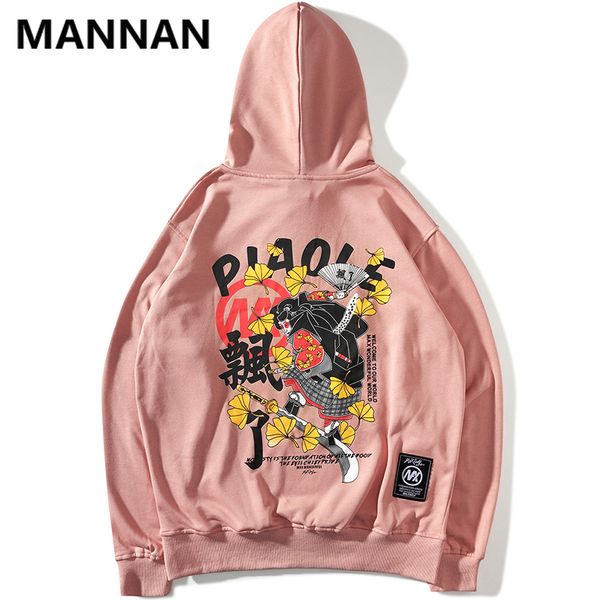 

mannan japanese style mens hoodies autumn harajuku streetwear casual cotton hooded sweatshirts fashion hip hop pullover 2019, Black