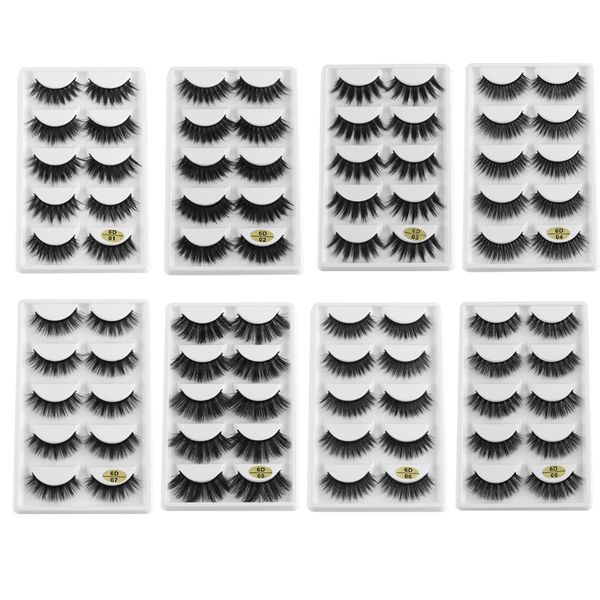 

5 pairs/box 6d mink lashes 100% thick real mink false eyelashes natural for beauty makeup extension fake eyelashes false lashes