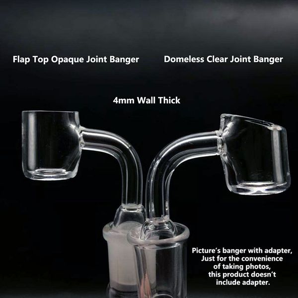 

Wholesales Domeless Quartz Banger or Flap Top Opaque Joint Quartz Banger Nails 4mm Male Female 10mm/ 14mm/ 18mm Quartz Banger For Glass Bong