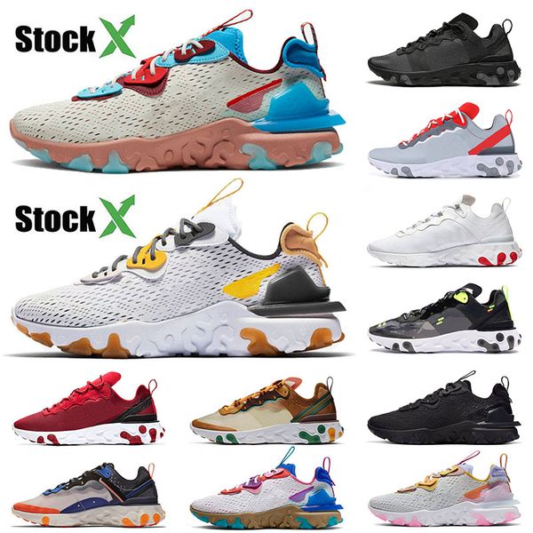 

2020 new arrival mens womens react vision sneakers brand react element 55 87 running shoes tour yellow total orange black green designers