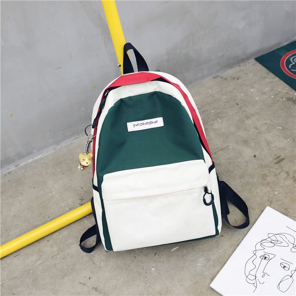 

women panelled preppy canvas school backpack teenage new soft book bag girls stylish bag fabric backpack sale