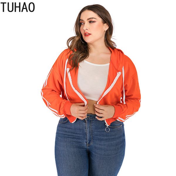 

tuhao 2020 spring крупногабаритные кофты плюс размер 4xl 3xl с капюшоном с длинным рукавом женщины street wear hoodie пальто одежда wm89, Black