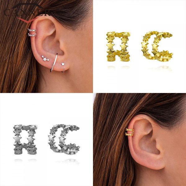

canner 925 sterling silver charming zircon ear cuff for women clip on earrings earcuff no piercing earrings jewelry pendientes, Golden;silver