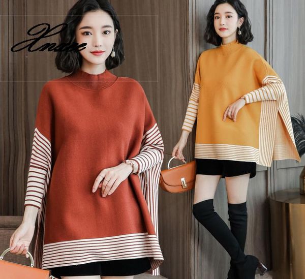 

xnxee women ponchos and capes sweaters spring casual pullover shawl female black batwing sleeve stripes loose poncho cloak