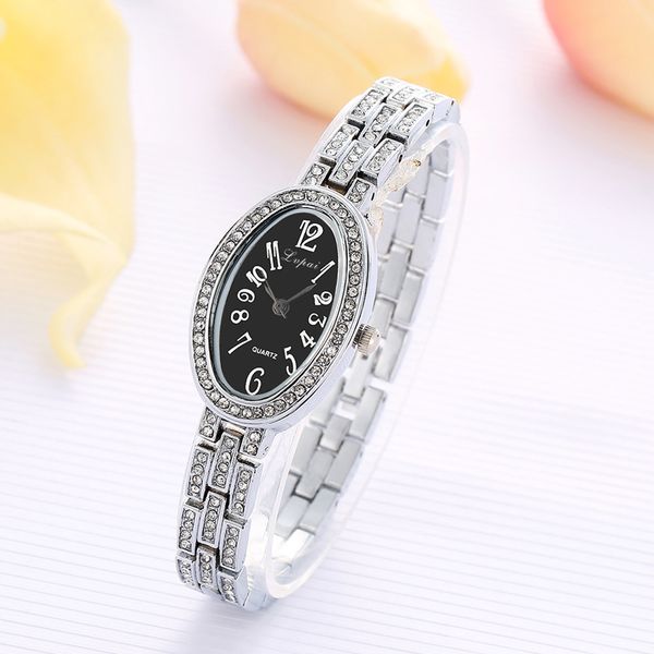 

new fashion rhinestone watches women stainless steel bracelet watches ladies quartz dress reloj mujer clock, Slivery;brown