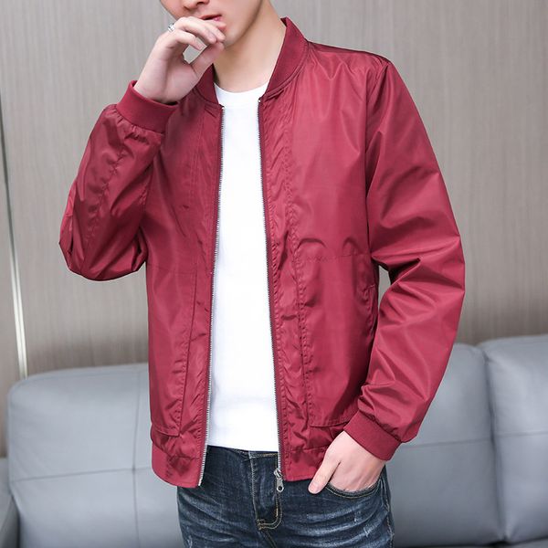 

мужской дизайнер hengzhiyu осень воротник сплошной цвет большой размер куртка молодежный летный костюм основной импульс, Black;brown