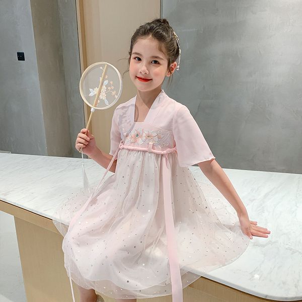 

toddler girl dress fashion sequined mesh princess dress for girl 4 5 6 7 8 9 y kids clothing summer chinese style girls dresses, Red;yellow