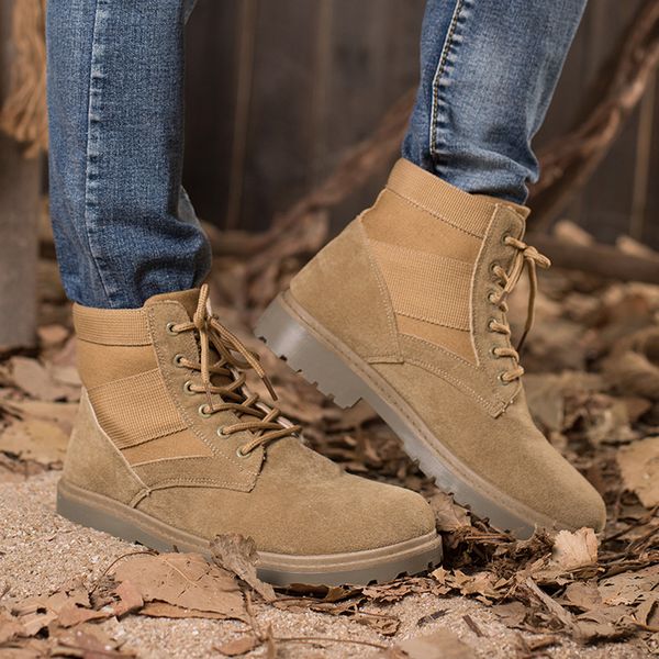 

men boots ankle boots spring autumn and winter man shoes ankle boot men's snow shoe work size 39-44 .9, Black