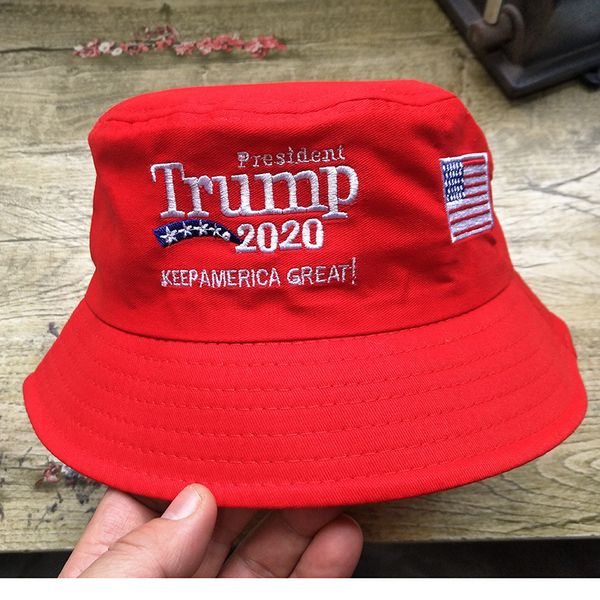 

trump 2020 embroidered bucket cap keep america great hat cotton sport fisherman cap fashion travel camping sun hat tc190625