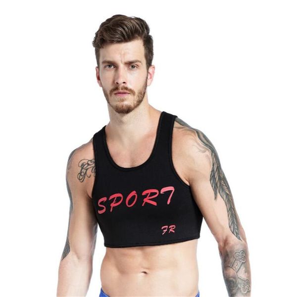 

new men' neoprene brace vest chest support strap,men' tank, White;black
