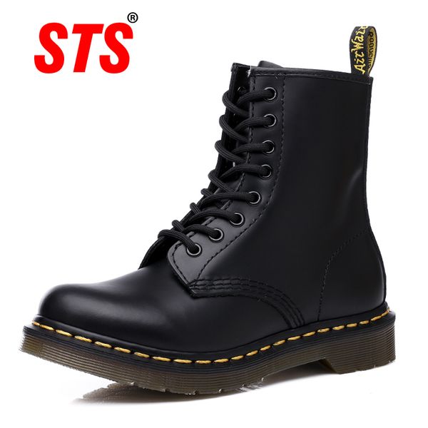 

sts brand 2019 new pu leather ankle boots women boots plus size luxury women boot motorcycle booties casual shoes, Black