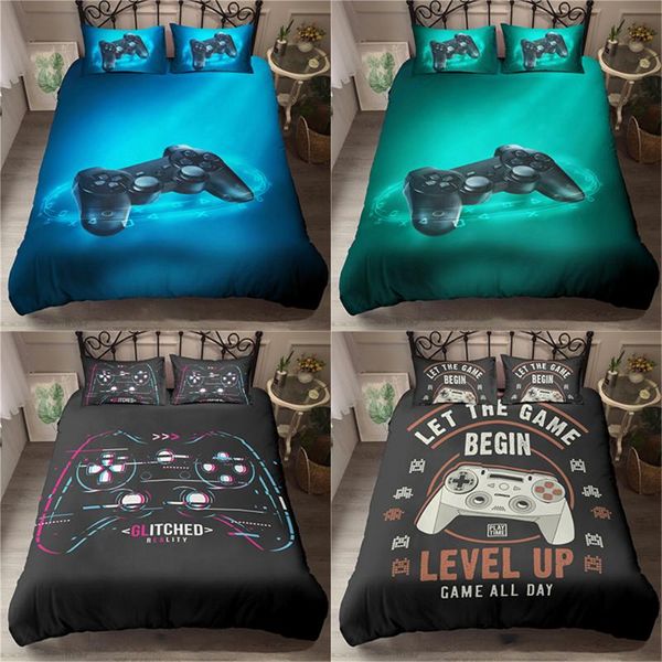 

3d printed bedding set adults teens game  king single duvet cover with pillowcases bedclothes
